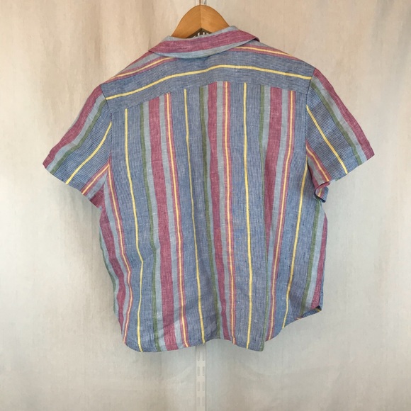 FRAME Multi Colored Striped Linen Shirt - Picture 2 of 4